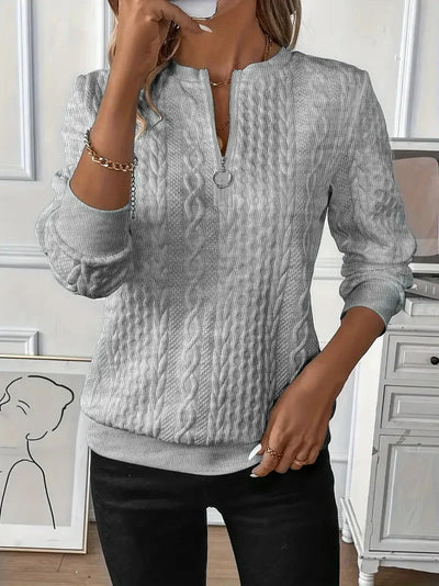 Siera | Textured Quarter Zip Pullover