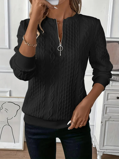 Siera | Textured Quarter Zip Pullover
