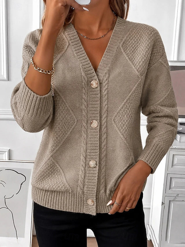Halina – Vintage Cable Knit Button Cardigan